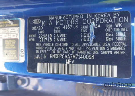 2021 Kia Seltos Lx z USA, uszkodzony, nr VIN KNDEPCAA7M7140098